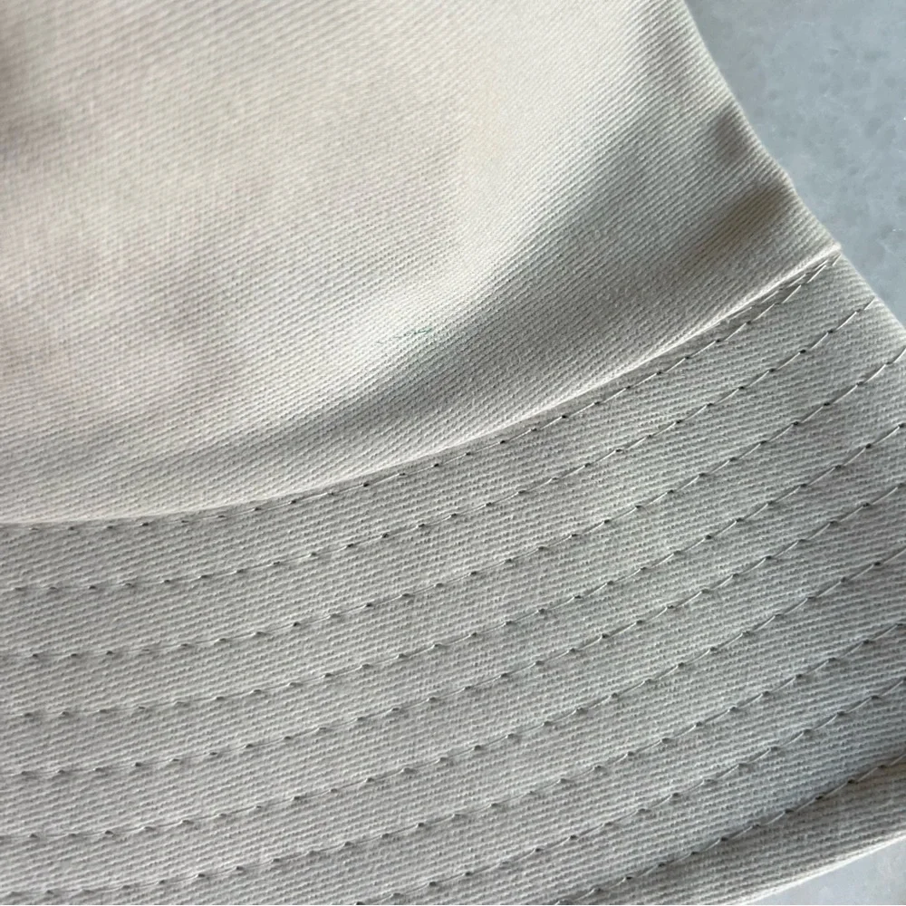 Bucket Hat 100% Cotton Beige Cream Neutral Unisex Minimalist Adjustable Strap